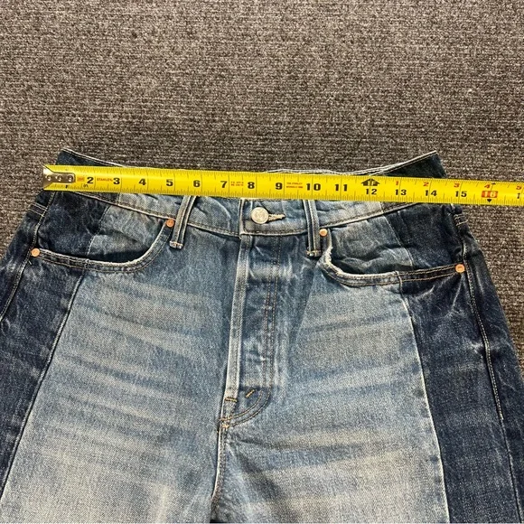 MOTHER The Tux Sidestepper Sneak Fray Double Stacked Jeans Size 28 Made In USA - Picture 6 of 10